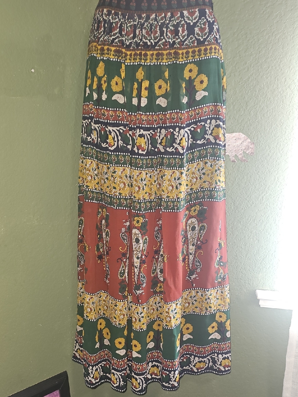 Brora Bohemian Floral Tiered Maxi Skirt